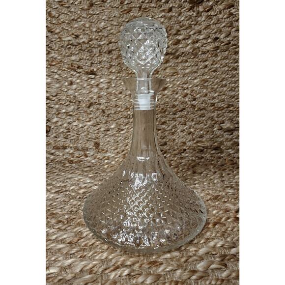 Vintage Genie Style Crystal Clear Glass Decanter Designer Style 11" Tall - Picture 1 of 8